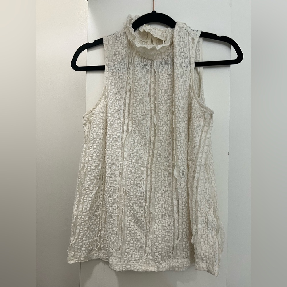 Elegant Cream Sleeveless Top